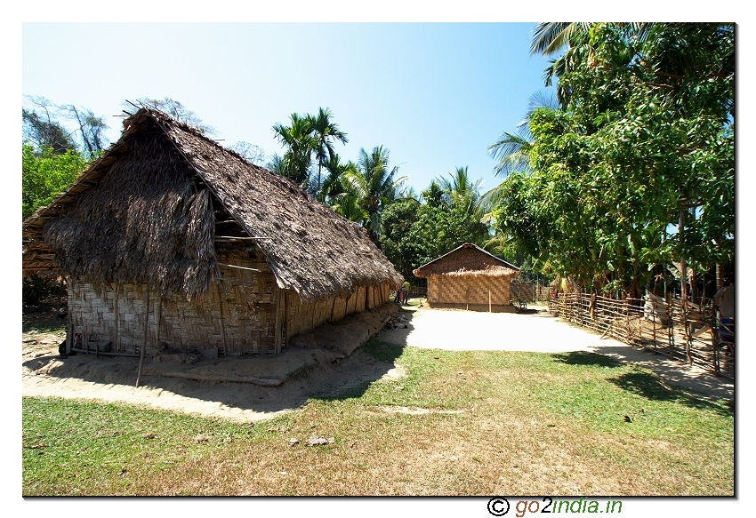 Hut on the Way to Limestone stone caves of Andaman