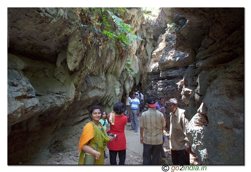 Entry place of limestone cave of Andaman near Baratang
