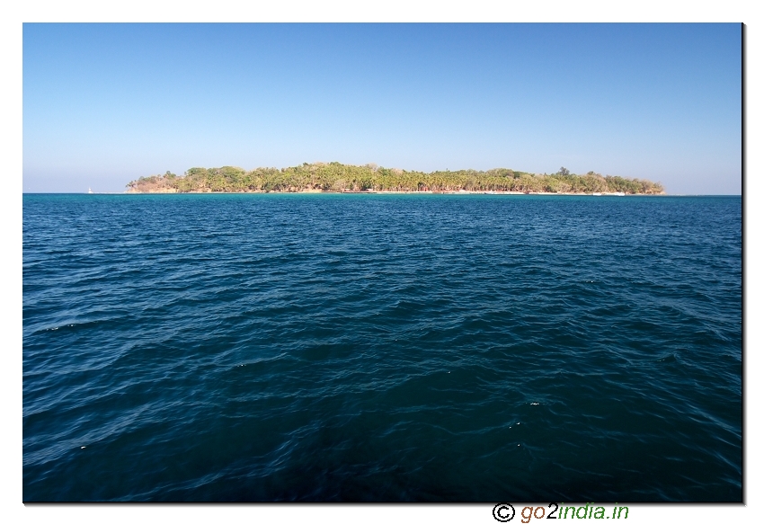 Ross island view from sea near Portblair of Andaman