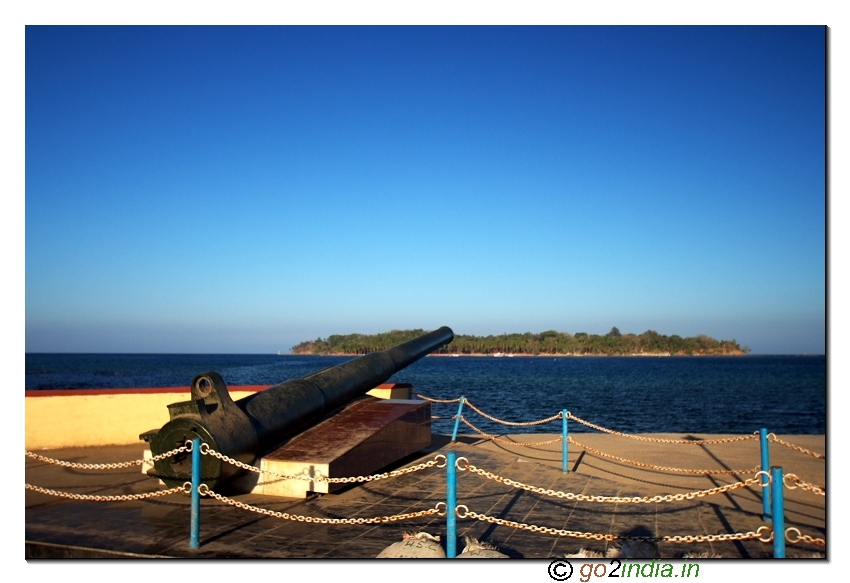 Ross island view from Cellular jail area of Andaman