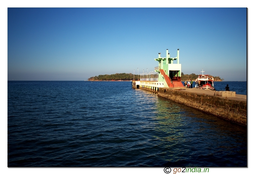 Shipping point to Ross island and North bay near cellular jail of ANdaman