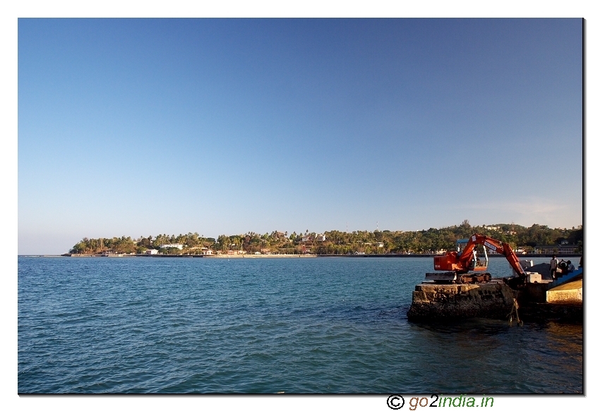 Shipping point to Ross island and North bay near cellular jail of ANdaman