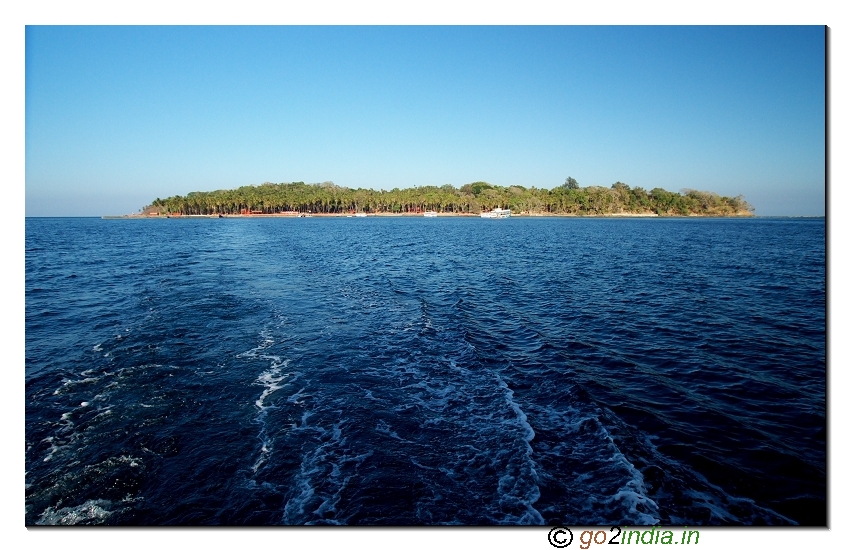 Ross island view from sea in Andaman