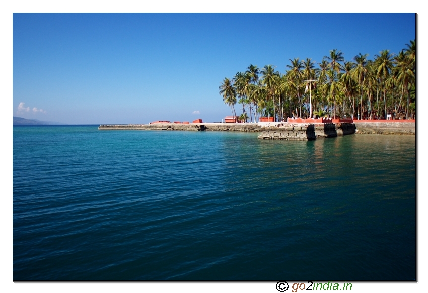 Ross island view from sea in Andaman