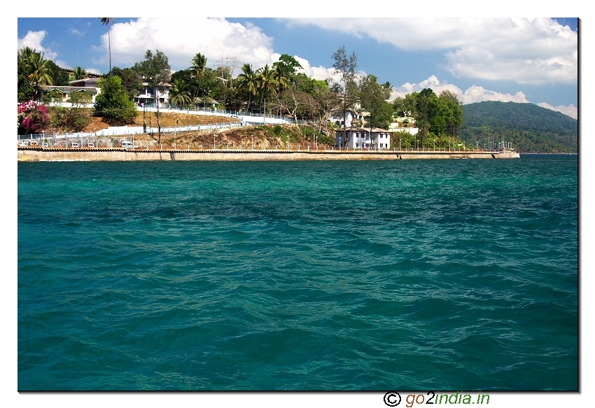 On the way to Ross island and North bay coral beach in Andaman