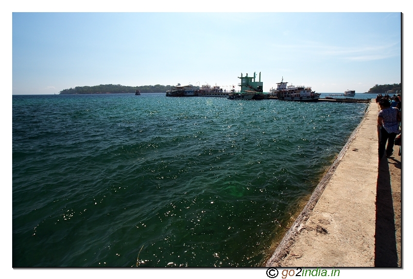 Shipping point to reach North bay and Ross island near cellular jail of Andaman