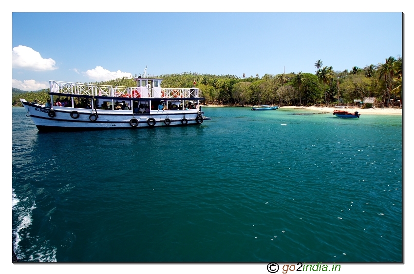 North bay coral island view from sea in Andaman