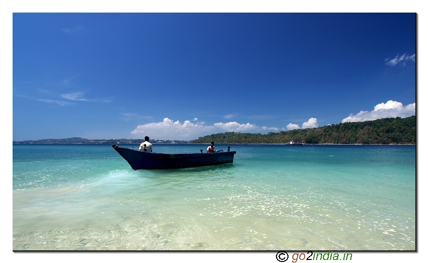 Boat for under water coral view at North bay of Andaman