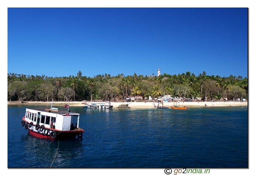 North bay coral island view from sea in Andaman