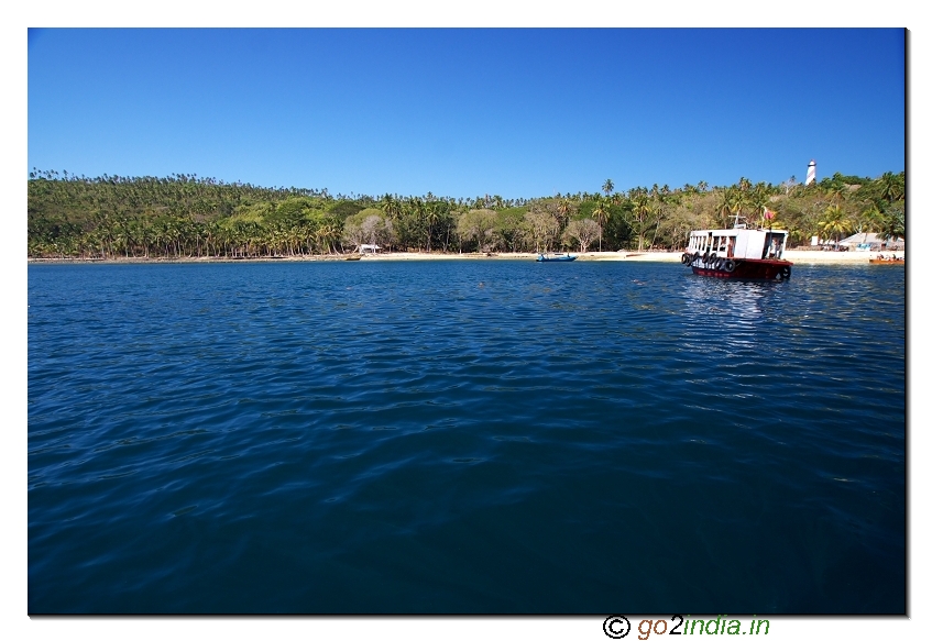 North bay coral island view from sea in Andaman