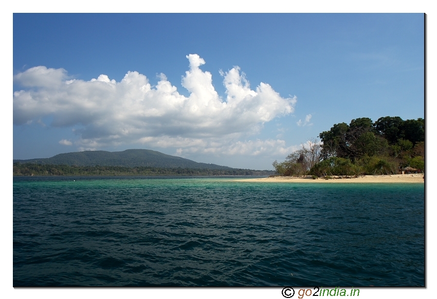 Front partial view of Jolly buoy island in Andaman