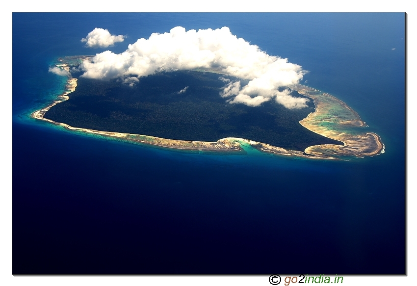 Aerial view of an island near Andaman