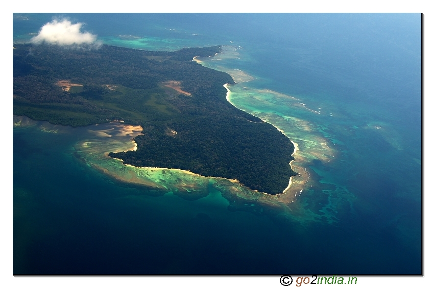 Aerial view of Tarmugli island of Andaman