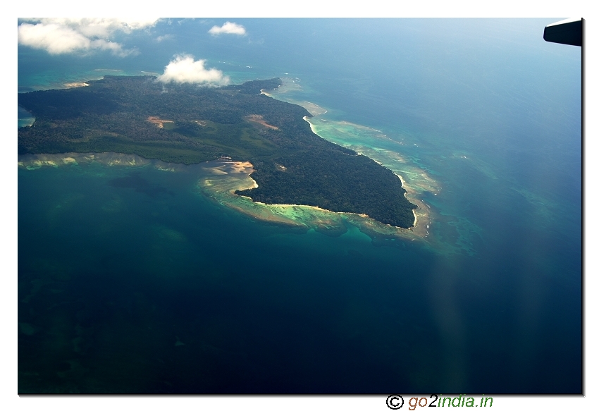 Aerial view of Tarmugli island of Andaman