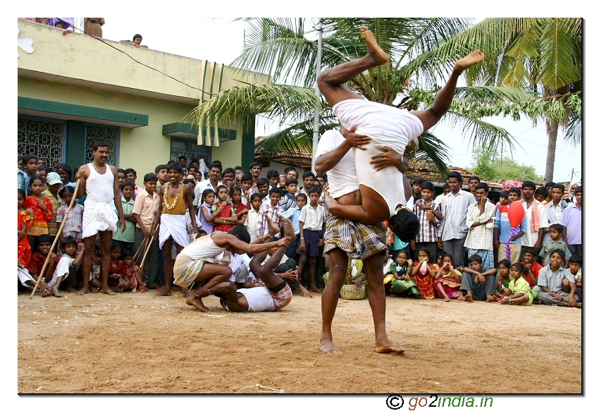 some wrestling action during the festival