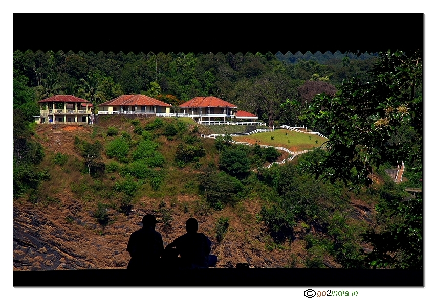 People viewing jog falls resorts from gallery - Shimoga Karnataka