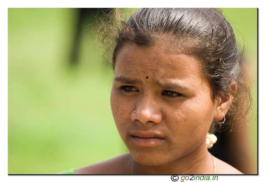 Young Tribal girl at Araku valley near Vizag of Andhrapadesh in India
