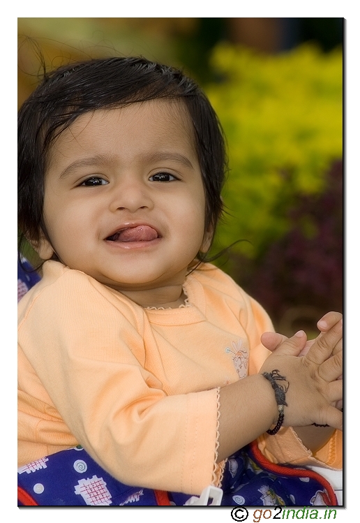 Kid giving pose smiling