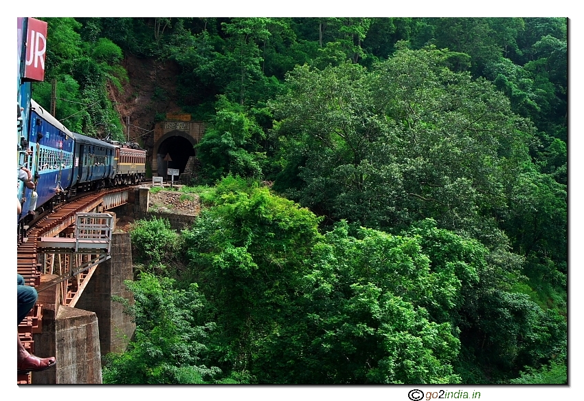 Train journey in Araku valley of Visakhapatnam Andhrapradesh India