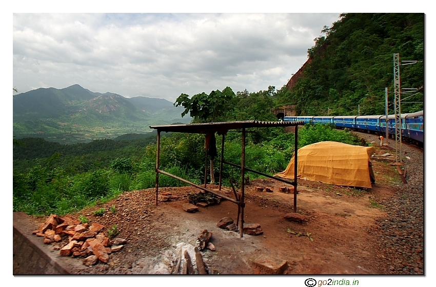 Train journey in Araku valley of Visakhapatnam Andhrapradesh India