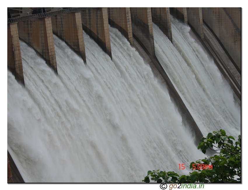 All gates are open from Sriselam dam during rainy season