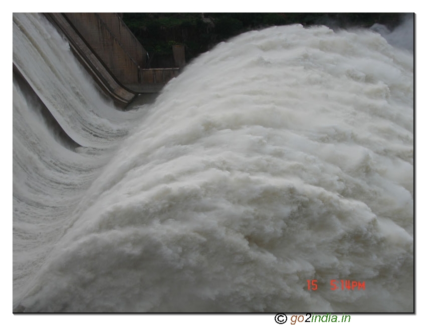 Water flow from Sriselam Dam