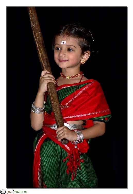 Portrait of a girl dressed in Onake Obavva