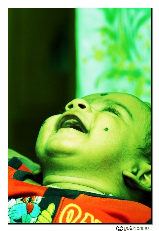 Kid smiling with cross processing