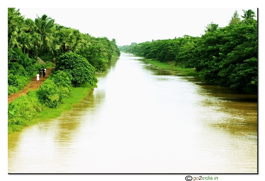 Village canal for agriculture in Kona seema Godavari belt Andhrapradesh