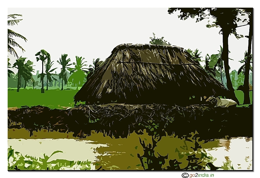 Village scene artistic filter