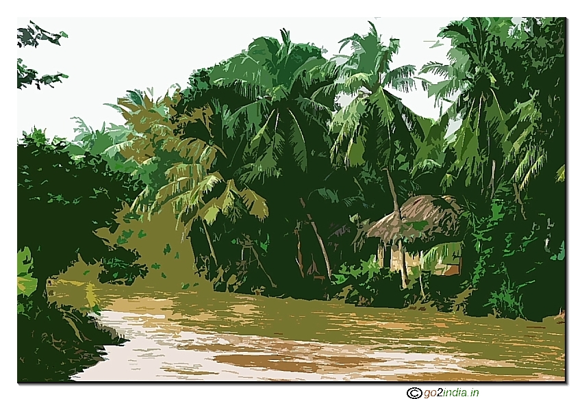 Andhra Village scene artistic cutout filter
