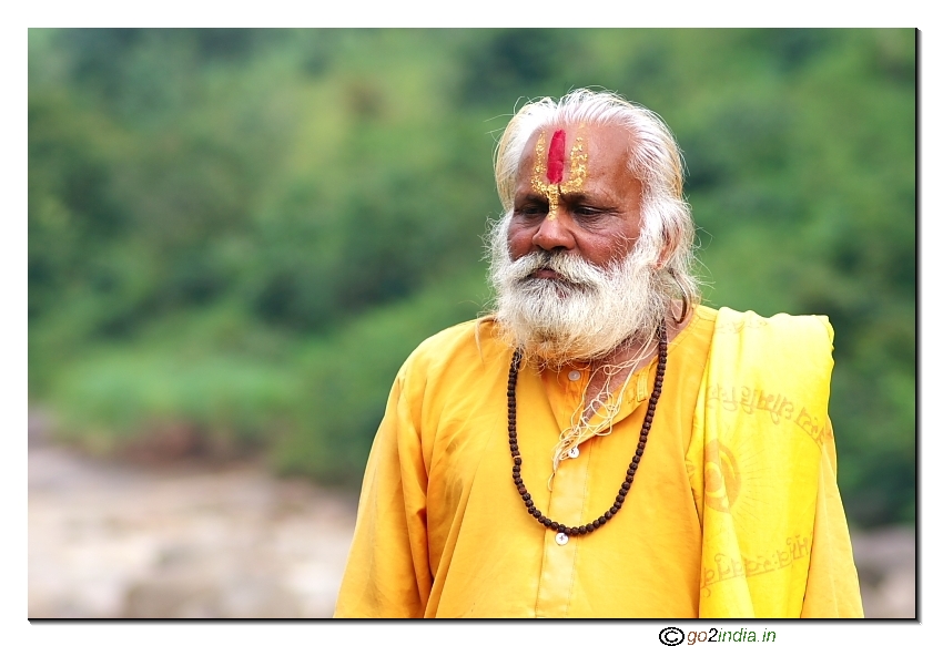 A brahmin in a river bank