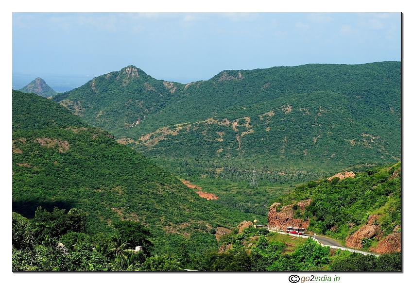 Simhachalam temple bus road through hill