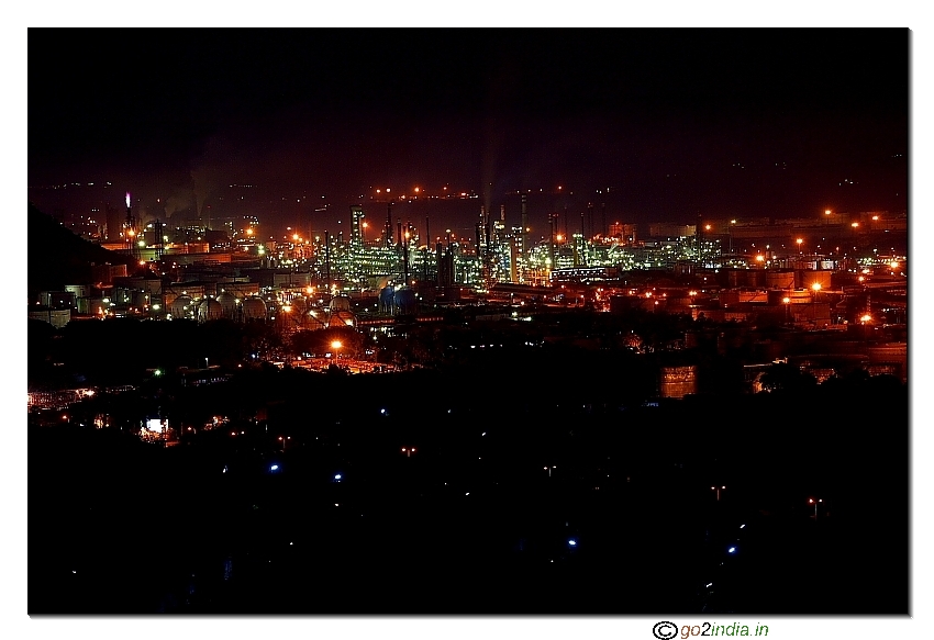 Night view of HPCL refinery from Yarada hill