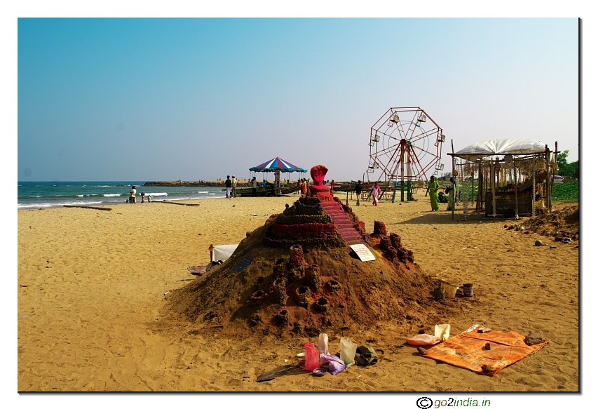 Sand art at Rishikonda beach 