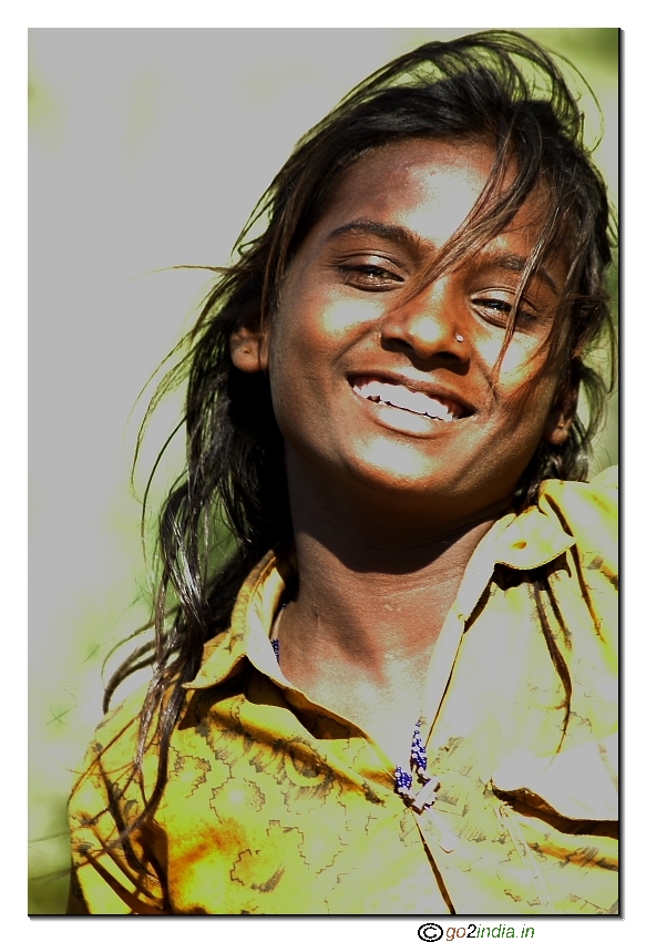 Portrait  village girl smiling shots  Tamron 70-300 on Canon 30D High key