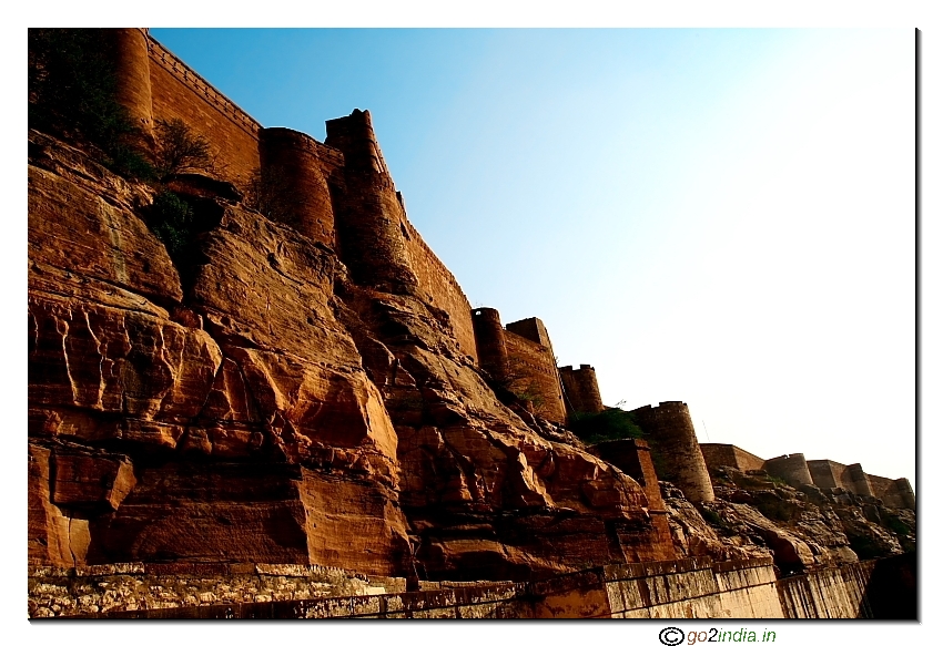 Side wall of Mehrangarh fort at Jodhpur