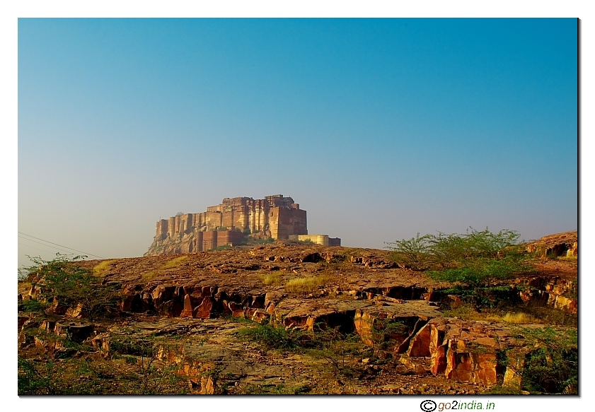Merhrangarh fort from a distance 
