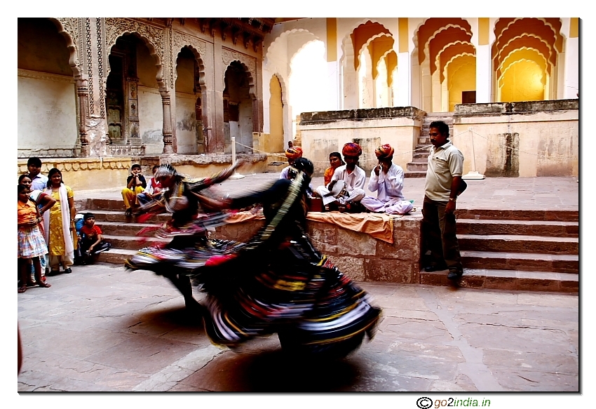 Folk dancers inside Mehrangarh Fort Jodhpur