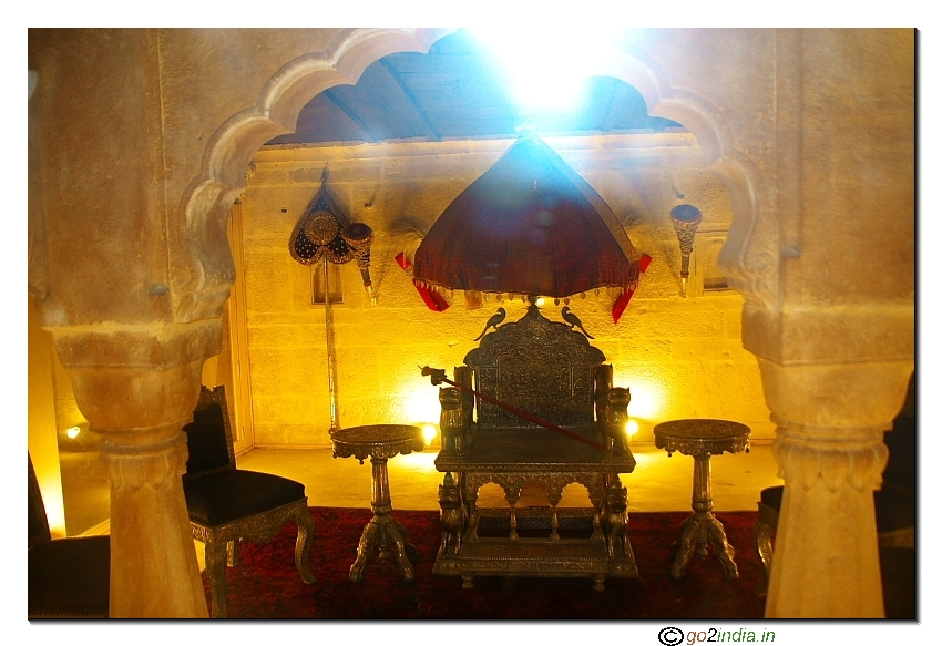 Inside fort decorative throne of the king
