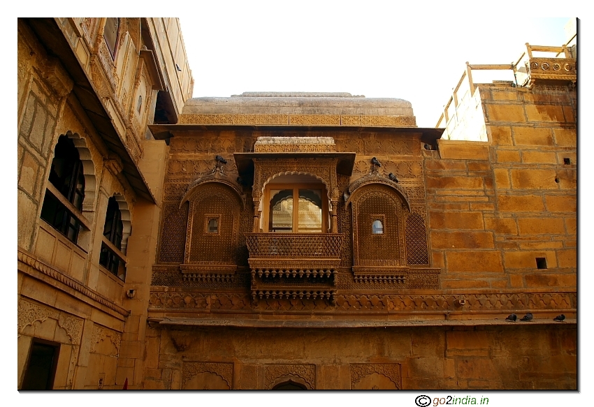 Balcony and walls inside Jaisalmer fort 