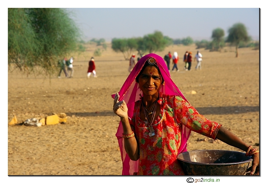 A lady at desert near Jaisalmer  