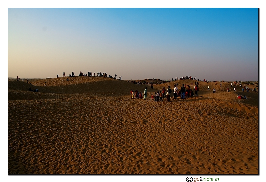 Tourists at Sam sand dunes near Jaisalmer 