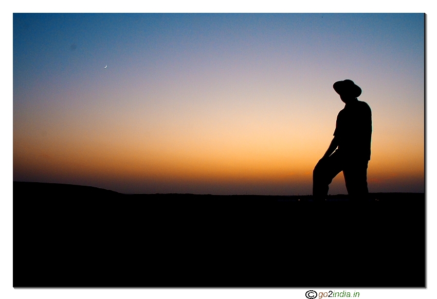 Sunset time at Sam sand dunes