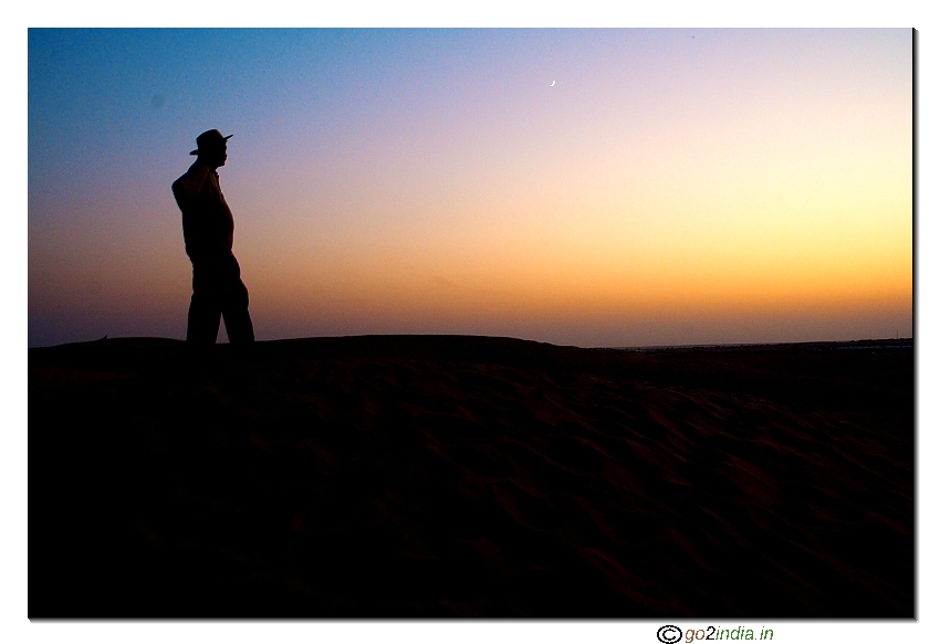 Watching sunset at Sam sand dunes near Jaisalmer