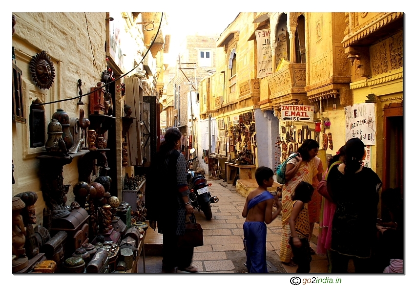 Lanes inside fort area towards the Jain temple at Jaisalmer