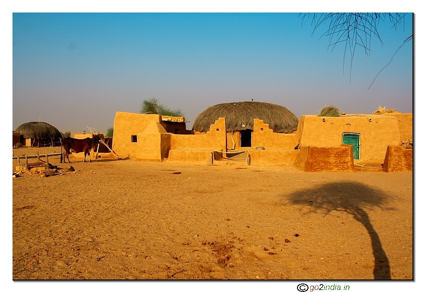 Rural area in desert near Jaisalmer