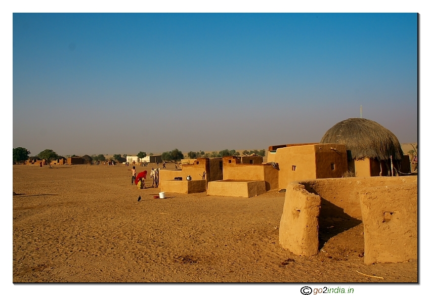 Houses inside a village desert 