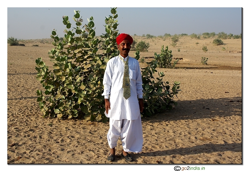 Well dressed villager at Dhaneli village