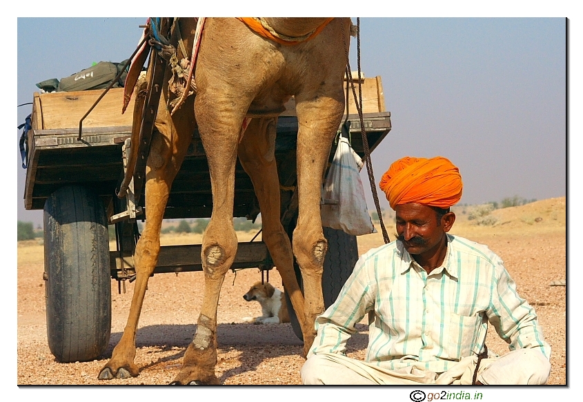 Guide Punam Singh and his camel